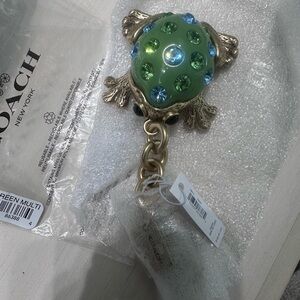 Coach Frog Keychain with Green and Blue Accents